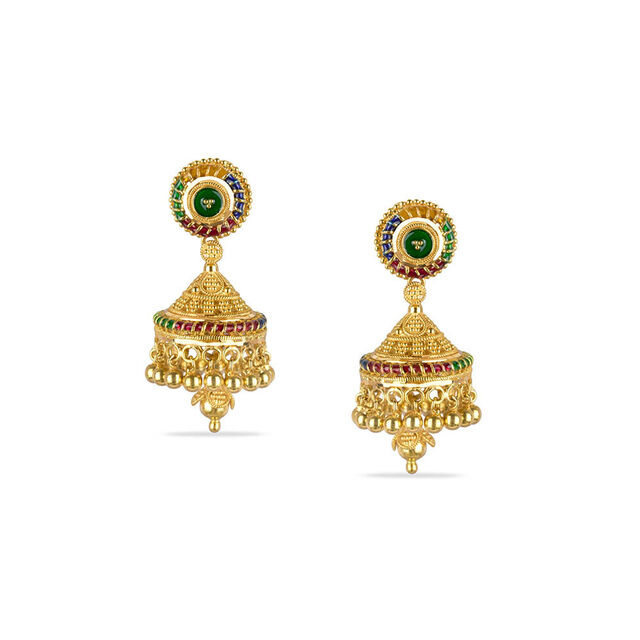Tanishq 22KT Gold Drop Earring for Women 