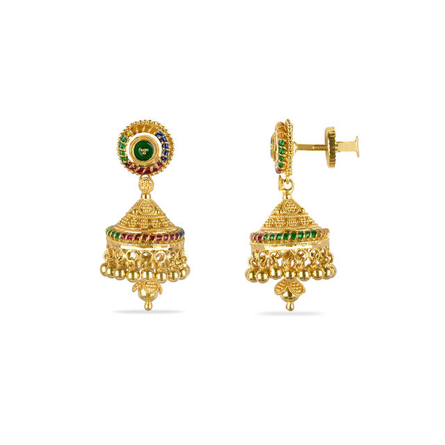 Tanishq 22KT Gold Drop Earring for Women 3