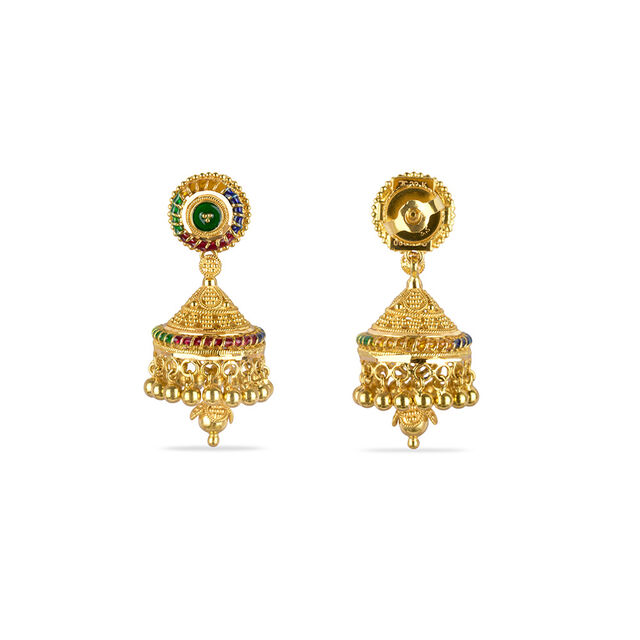 Tanishq 22KT Gold Drop Earring for Women 4