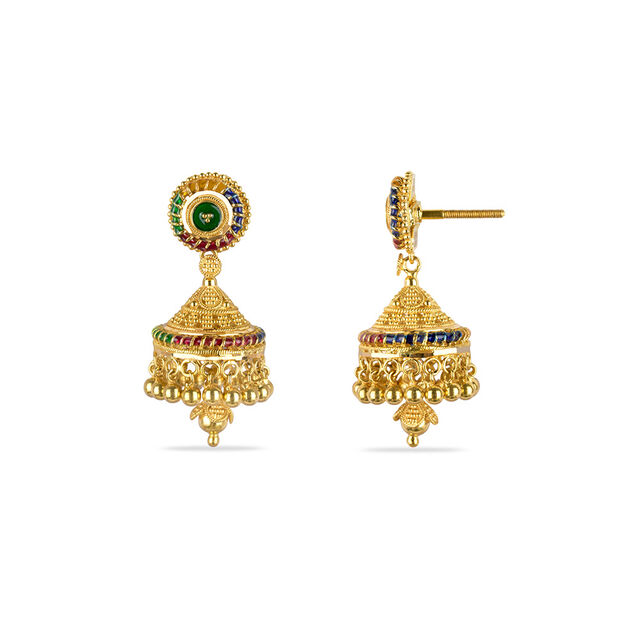 Tanishq 22KT Gold Drop Earring for Women 5