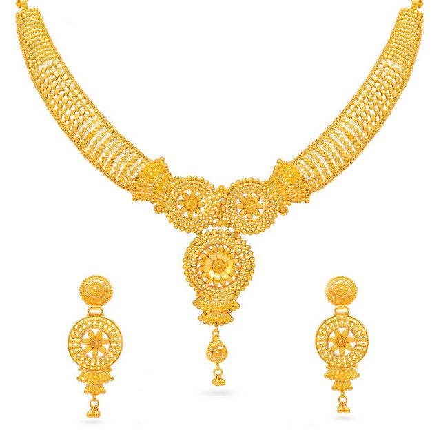 Tanishq 22KT Gold Necklace Set for Women