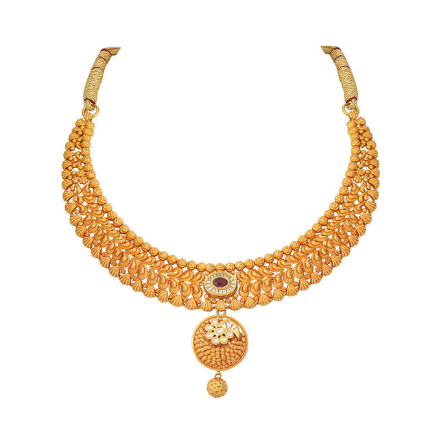 Ornate Glass Kundan Necklace Set 6