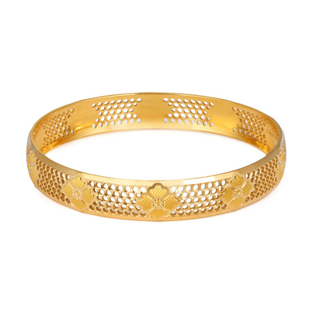 Honeycomb Gold Bangle 