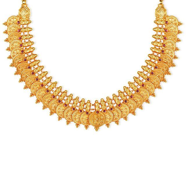 Tanishq 22KT Synthetic Stone Necklace for Women 3