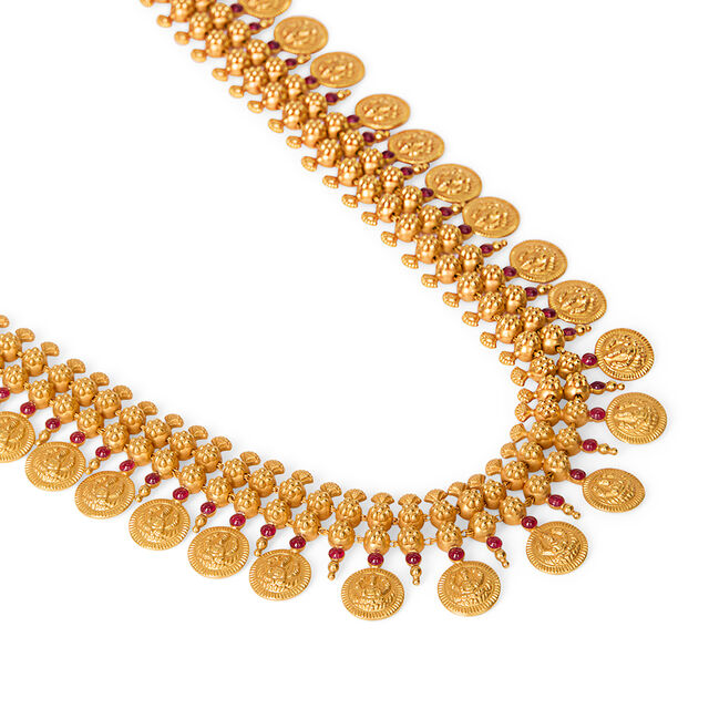 Divine Lakshmi Kasu Gold Necklace Set,,hi-res 3