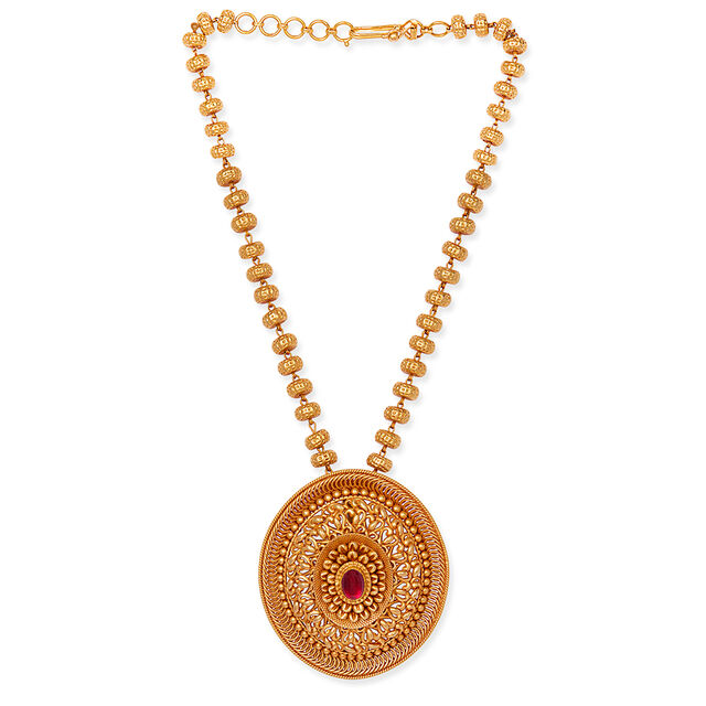 Tanishq 22KT  Gold Pendant with Chain  for Women 