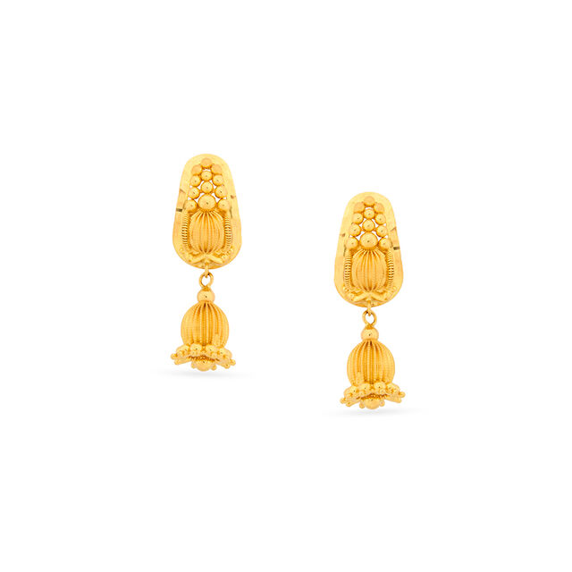 Novel 22 Karat Yellow Gold Filigree Danglers,,hi-res 