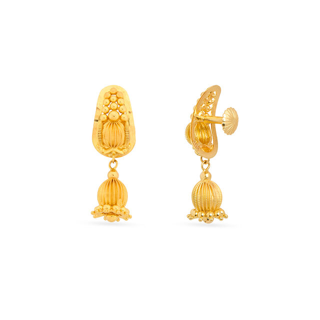 Novel 22 Karat Yellow Gold Filigree Danglers 3