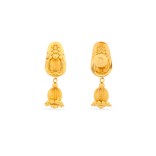 Novel 22 Karat Yellow Gold Filigree Danglers 4