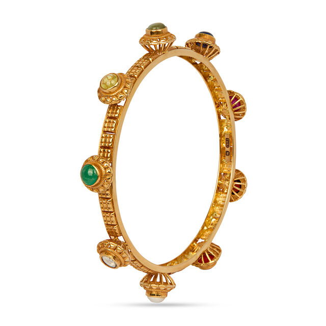 Contemporary Geometric Gold Bangle 2