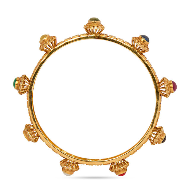 Contemporary Geometric Gold Bangle 4