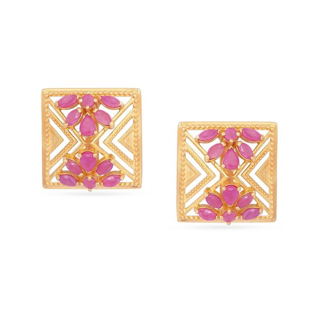 Tanishq 22KT Gold Stud Earring for Women 