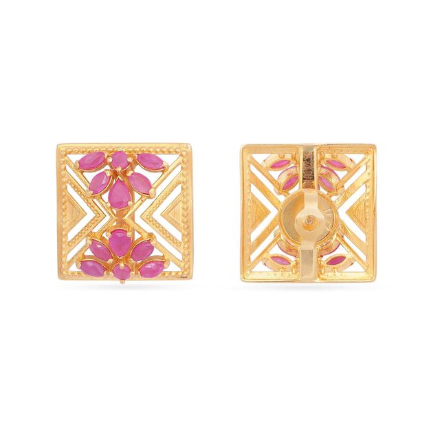 Tanishq 22KT Gold Stud Earring for Women 3