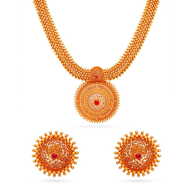 Tanishq 22KT  Gold Necklace Set  for Women 4
