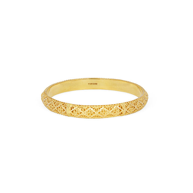 Sparking Yellow Gold Filigree Bangles,,hi-res 