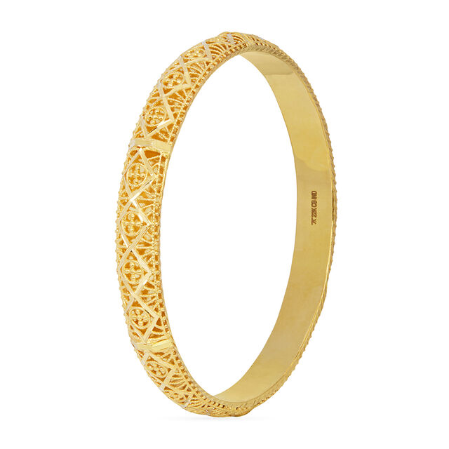 Sparking Yellow Gold Filigree Bangles,,hi-res 2