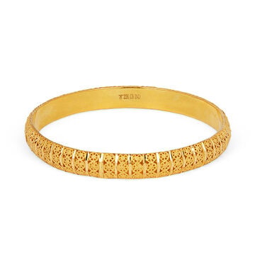 Empyrean Yellow Gold Carved Wheel Bangles