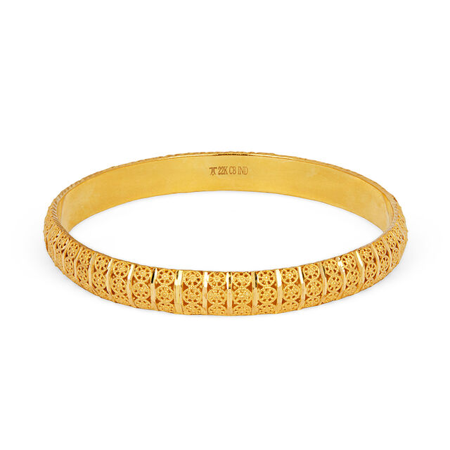 Empyrean Yellow Gold Carved Wheel Bangles,,hi-res 
