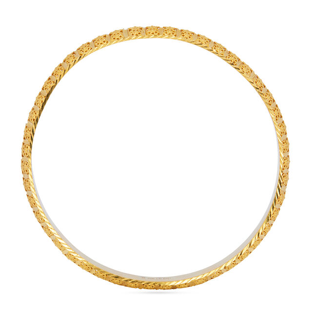 Empyrean Yellow Gold Carved Wheel Bangles 4
