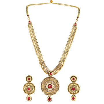 Tanishq 22KT Glass Kundan Neckwear Set for Women