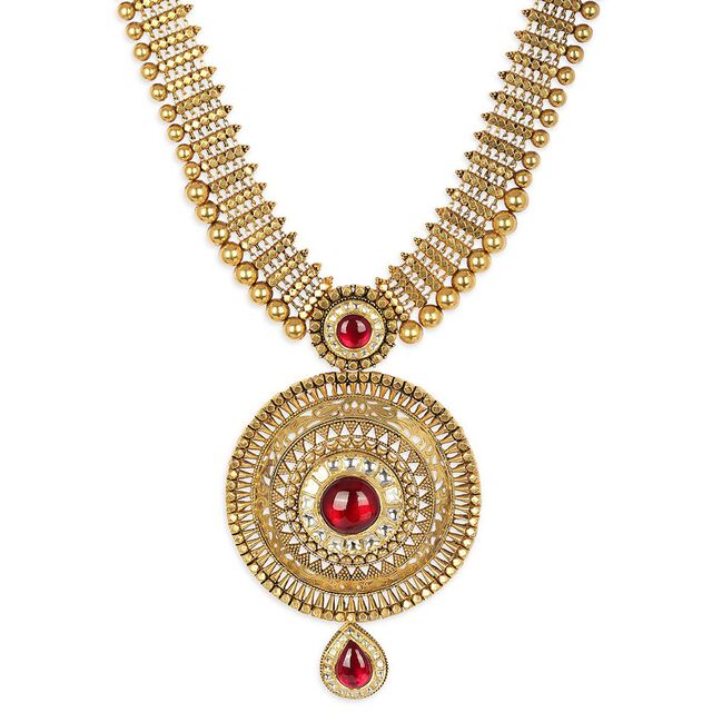 Tanishq 22KT Glass Kundan Neckwear Set for Women 2