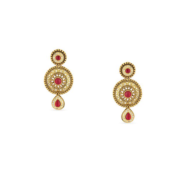 Tanishq 22KT Glass Kundan Neckwear Set for Women 4