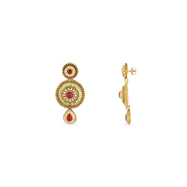 Tanishq 22KT Glass Kundan Neckwear Set for Women 5