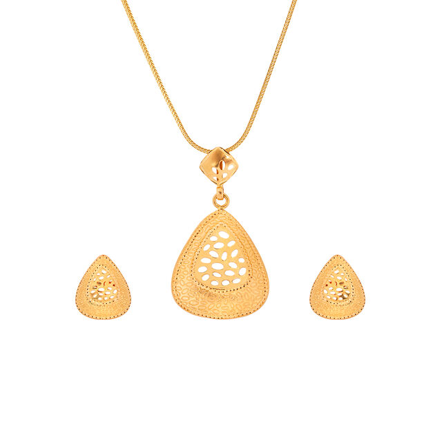 Enchanting Gold Pendant and Earrings Set,,hi-res 