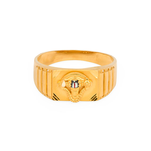 Revered 22 Karat Yellow Gold Balaji Finger Ring,,hi-res 