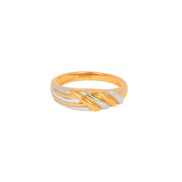 Two Toned Rhodium Finish Gold FInger Ring,,hi-res 