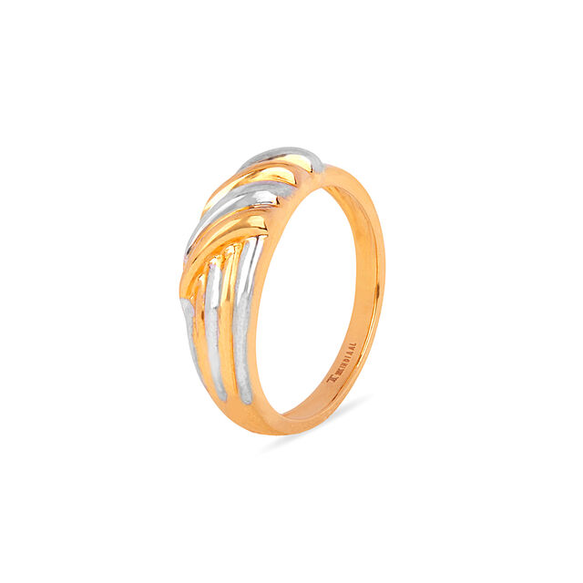 Two Toned Rhodium Finish Gold FInger Ring,,hi-res 2