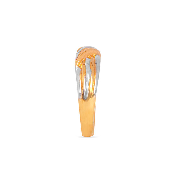 Two Toned Rhodium Finish Gold FInger Ring,,hi-res 3
