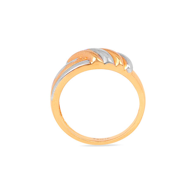 Two Toned Rhodium Finish Gold FInger Ring 4