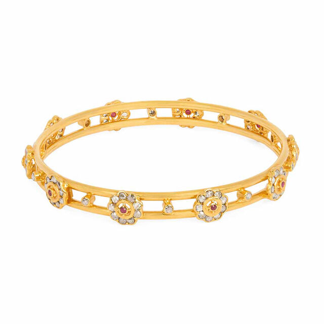 Tanishq 22KT Open Polki Bangle for Women 