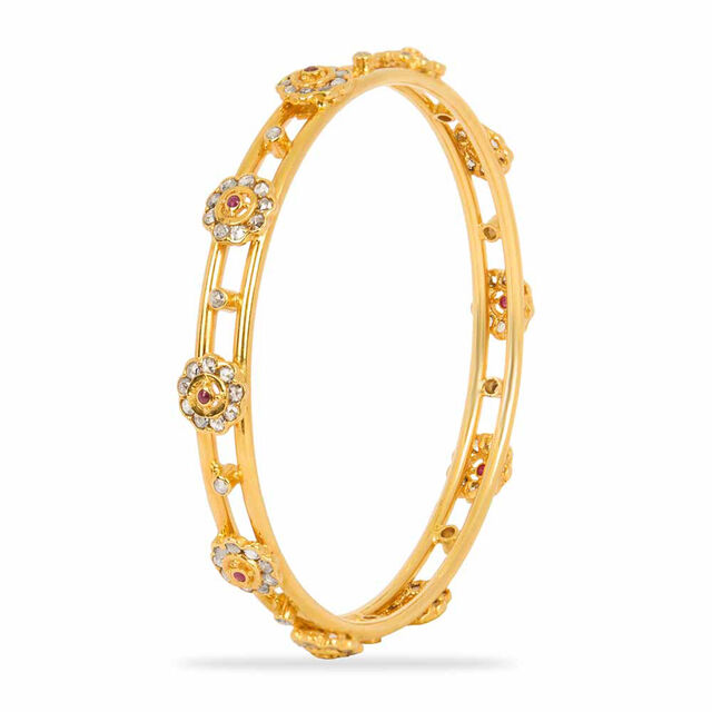 Tanishq 22KT Open Polki Bangle for Women 2