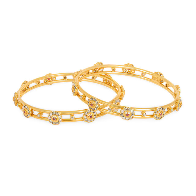 Tanishq 22KT Open Polki Bangle for Women 4