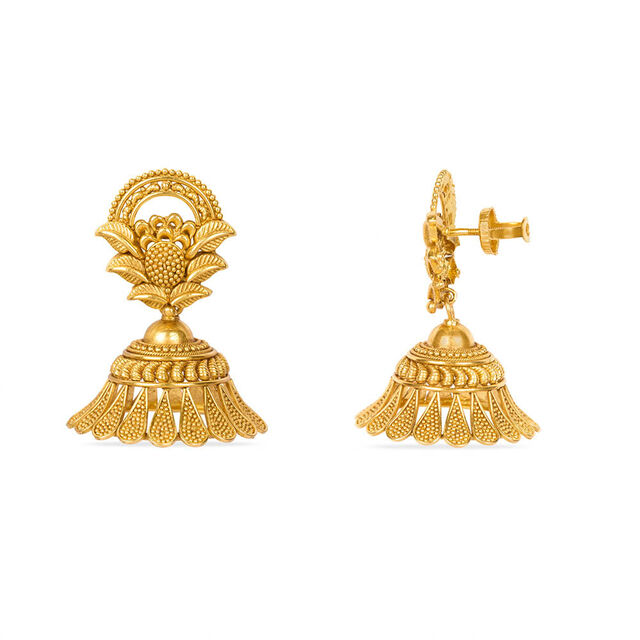 Tanishq 22KT Gold Jhumka for Women 2