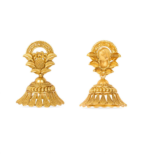 Tanishq 22KT Gold Jhumka for Women 3