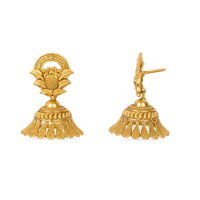 Tanishq 22KT Gold Jhumka for Women 4