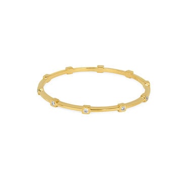 Pristine Square Gold and Diamond Bangle