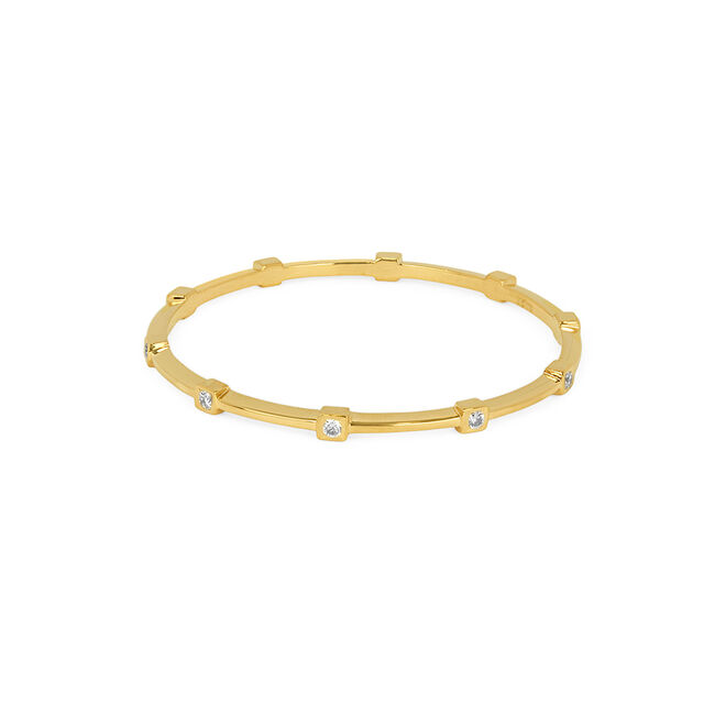 Pristine Square Gold and Diamond Bangle,,hi-res 