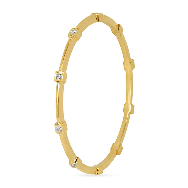 Pristine Square Gold and Diamond Bangle 3