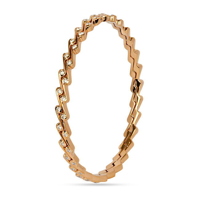 Zig-Zag Gold and Diamond Bangle 2