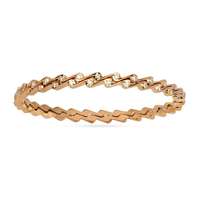 Zig-Zag Gold and Diamond Bangle 3