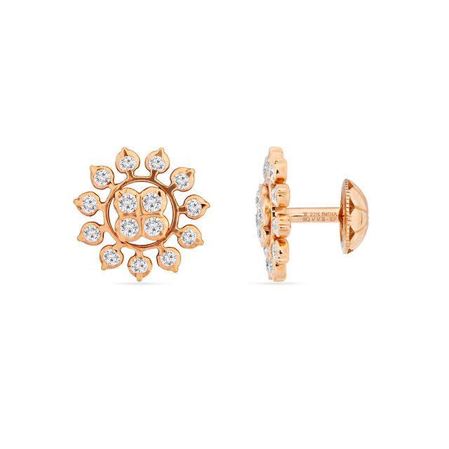 Tanishq 22KT Diamond Earrings for Women 2
