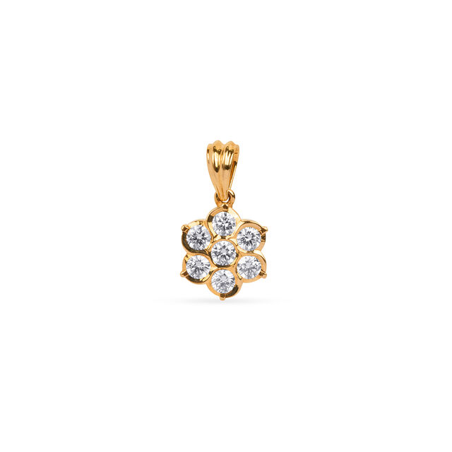 Tanishq 22KT Diamond Pendant for Women 2
