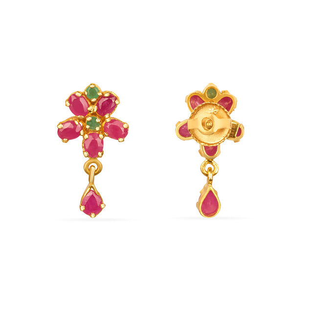 Tanishq 22KT Gold Drop Earring for Women 3