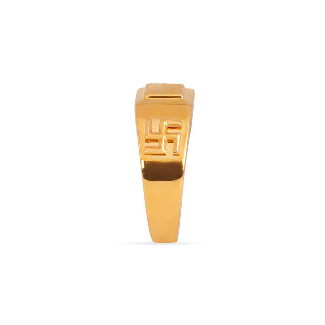 Geometric Gold Swastik Ring for Men,,hi-res 3