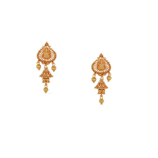 Tanishq 22KT Synthetic Stone Neckwear with Earrings for Women 5