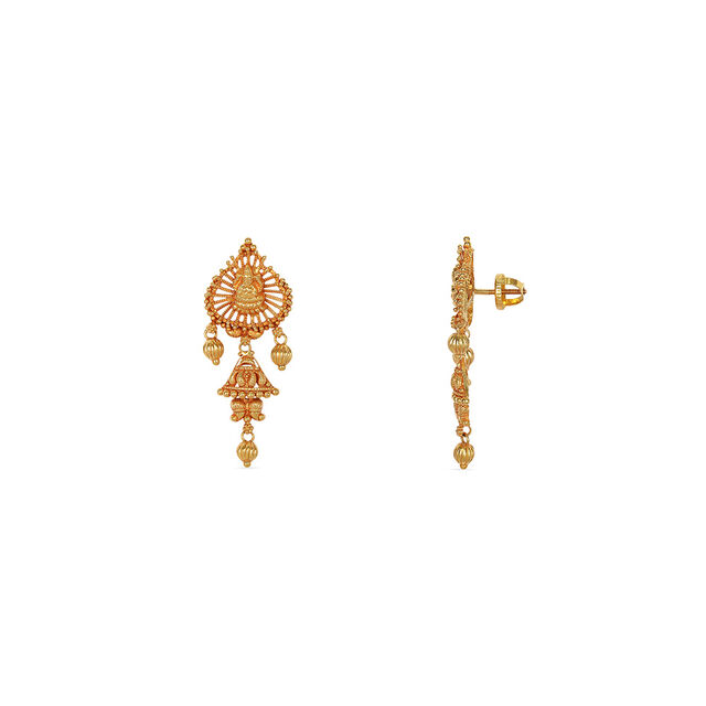 Tanishq 22KT Synthetic Stone Neckwear with Earrings for Women 6